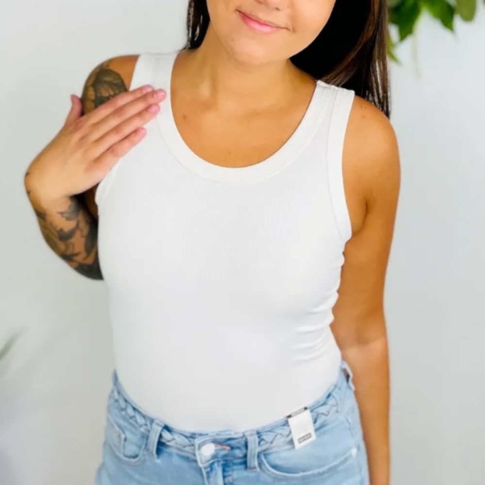 Sale🫠 White Birch Bodysuit white large strappy back thick stretchy  strappy - Picture 3 of 3
